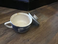 Vintage Blue and White Ceramic Bowl with Lid