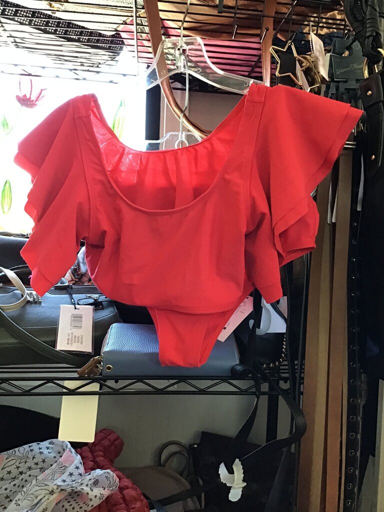 Red Ruffled Bikini Set
