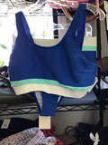 Blue and Green Two-Piece Swimsuit