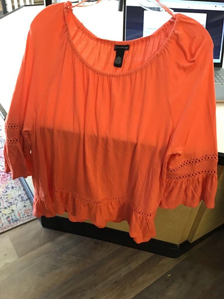 New Directions Orange Peasant Top