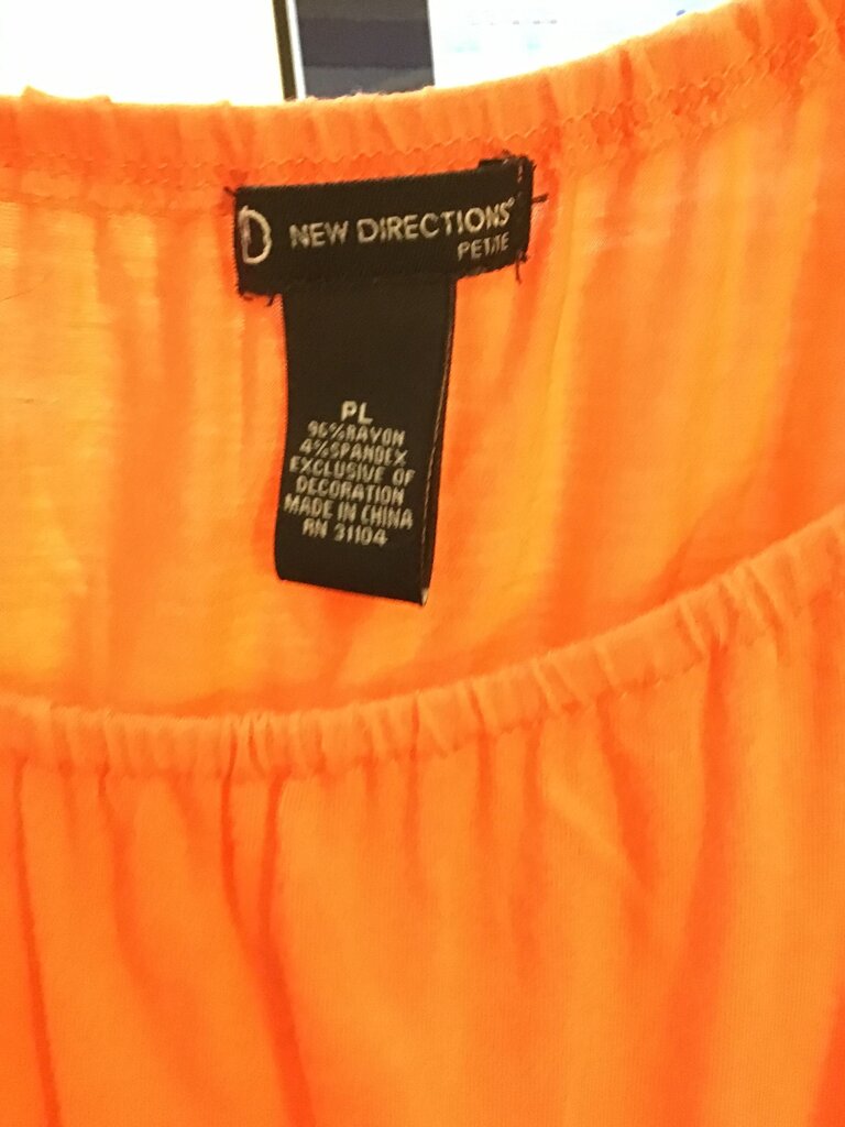 New Directions Orange Peasant Top