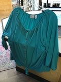 Kim Rogers Petite Turquoise Blouse