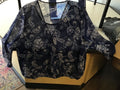 New Directions Petite Navy Paisley Blouse