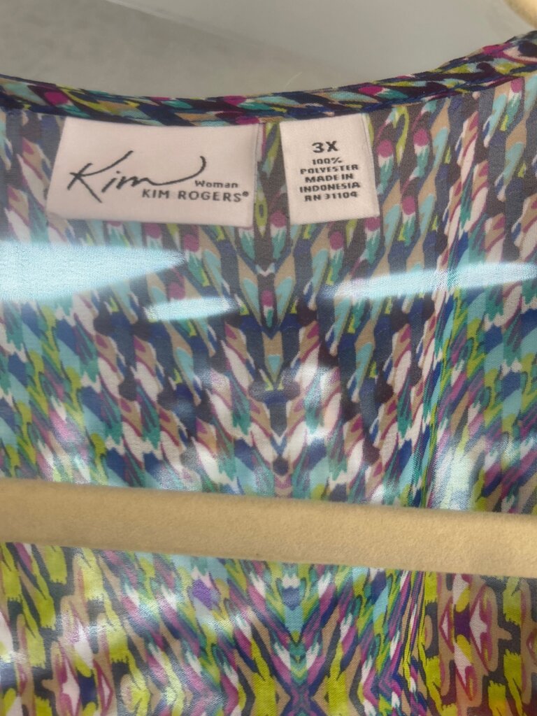 Kim Rogers Multi-Colored 3X Kimono