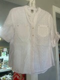 Anne Klein Women's White Eyelet Shirt