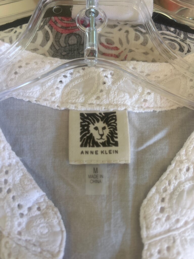 Anne Klein Women's White Eyelet Shirt