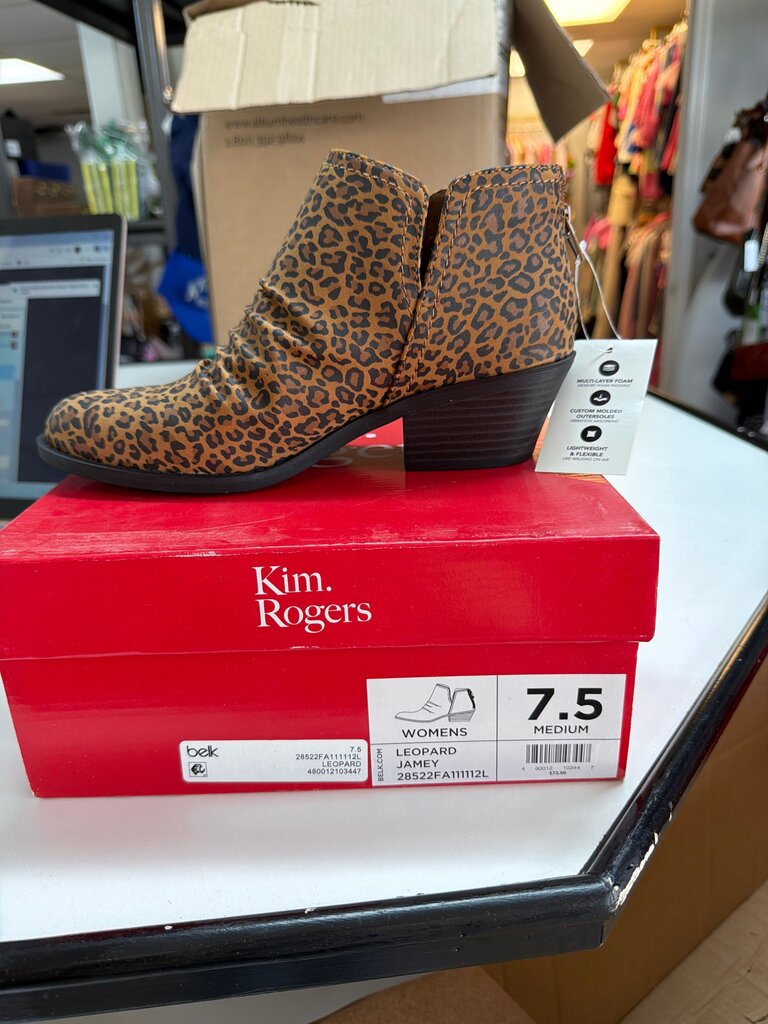 Kim Rogers Women's Leopard Print Ankle Boots