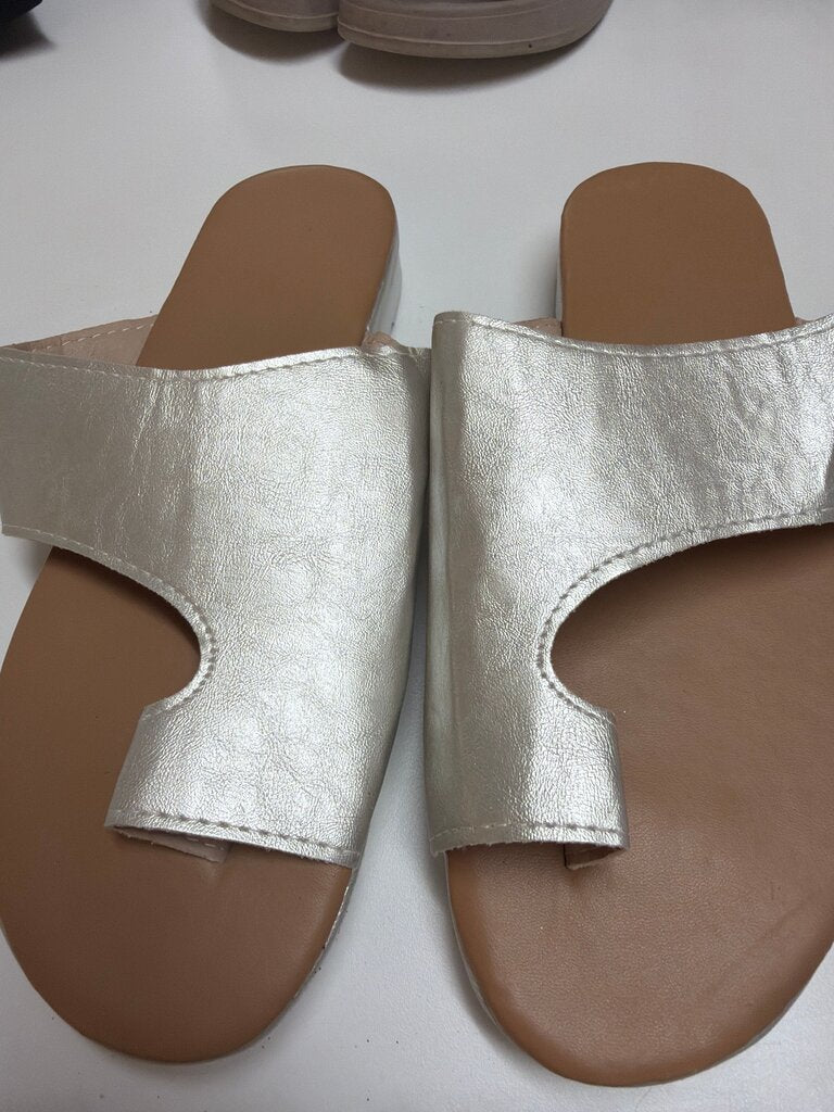 Women’s Metallic Slip-On Sandals
