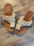 Stylish Beige Slide Sandals