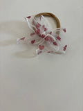 Pink Glitter Heart Bow Hair Ties