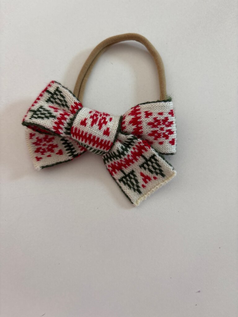 Festive Knitted Hair Bow