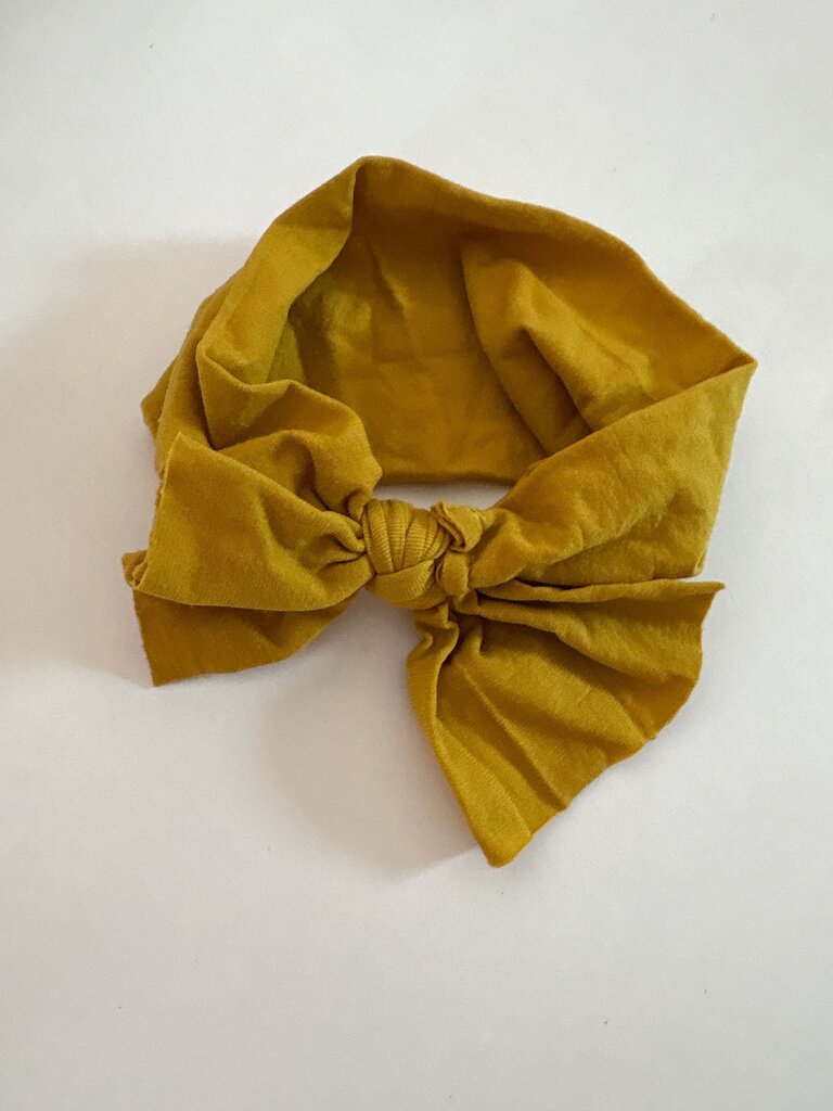 Mustard Yellow Hair Bow Headband