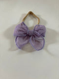 Purple Bow Hair Tie