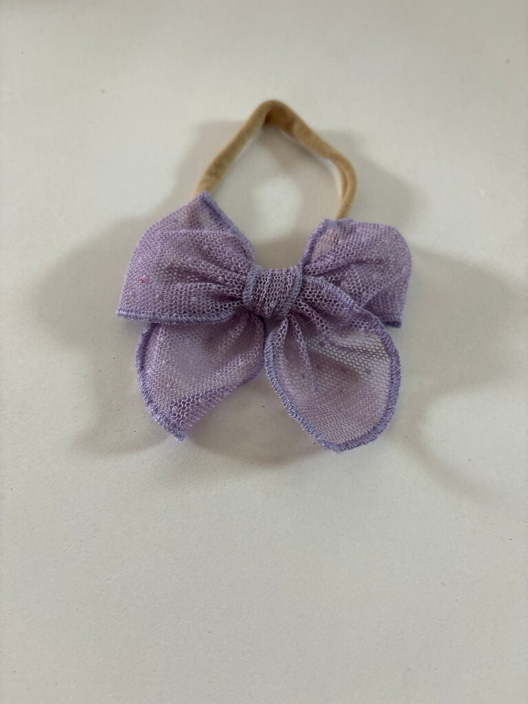 Purple Bow Hair Tie