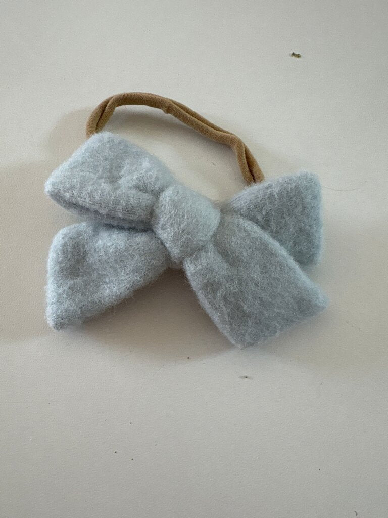 Blue Felt Bow Hairband