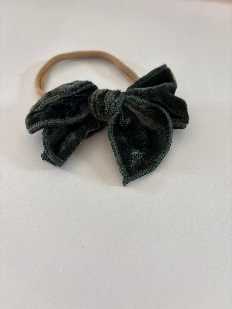 Velvet Hair Bow with Elastic Band