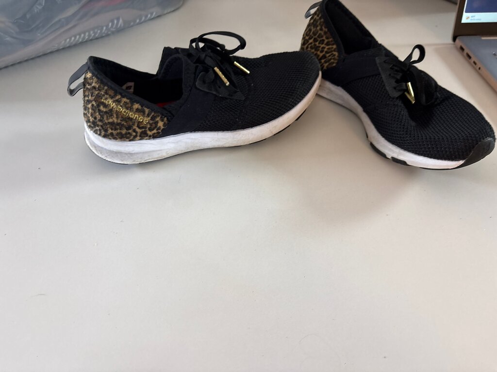 Black and Leopard Print Sneakers