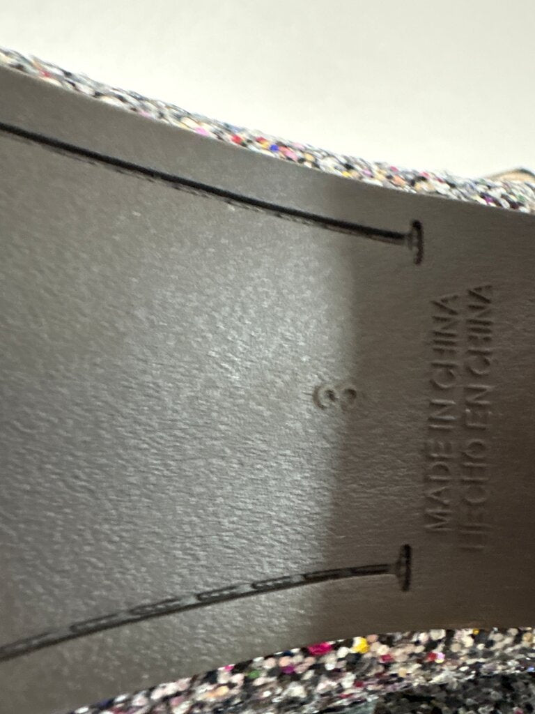 Girls Silver Glitter Mary Jane Shoes