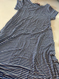 Blue and White Striped T-Shirt Dress