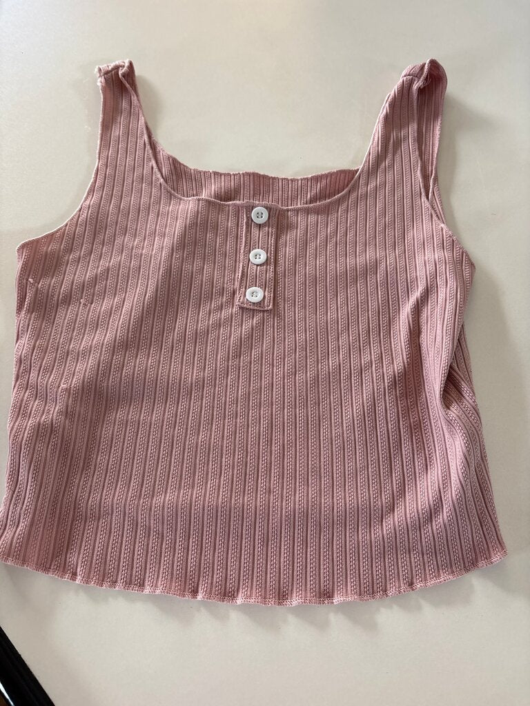 Pink Ribbed Crop Top