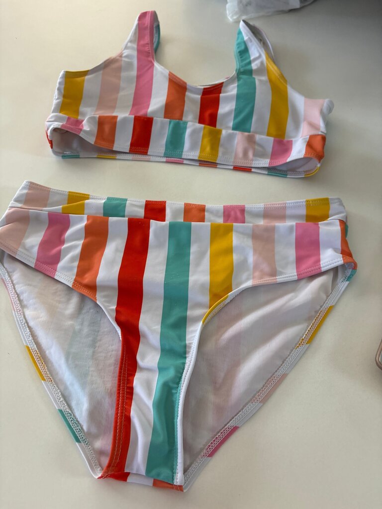 Colorful Striped Swimsuit Set