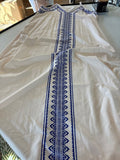 White Kaftan with Blue Embroidery