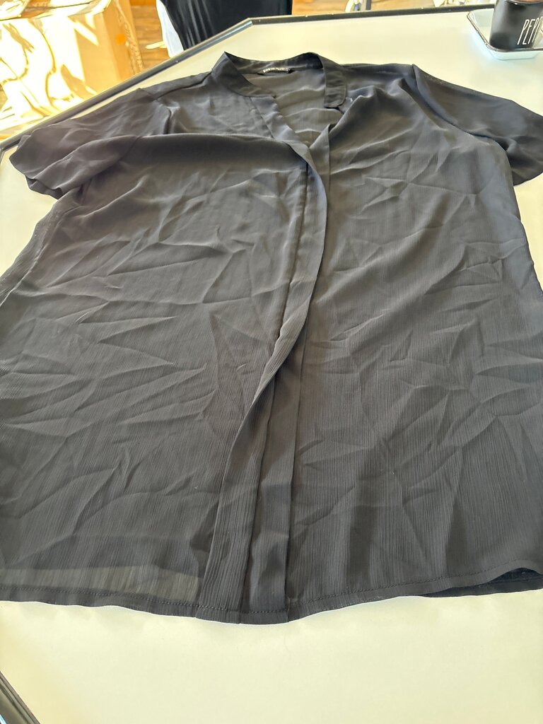 Black Casual Short Sleeve bathing suit cover