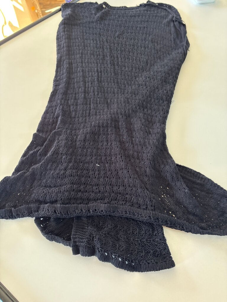 Black Knit bathing suit cover Top