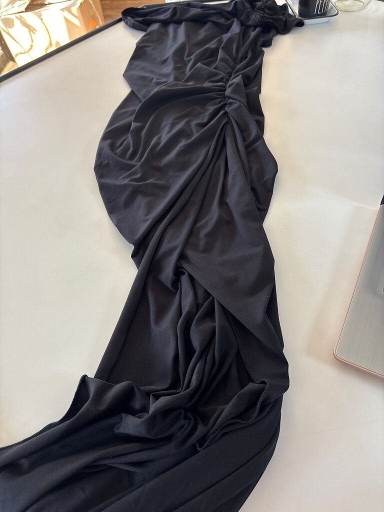 Black Gathered Dress