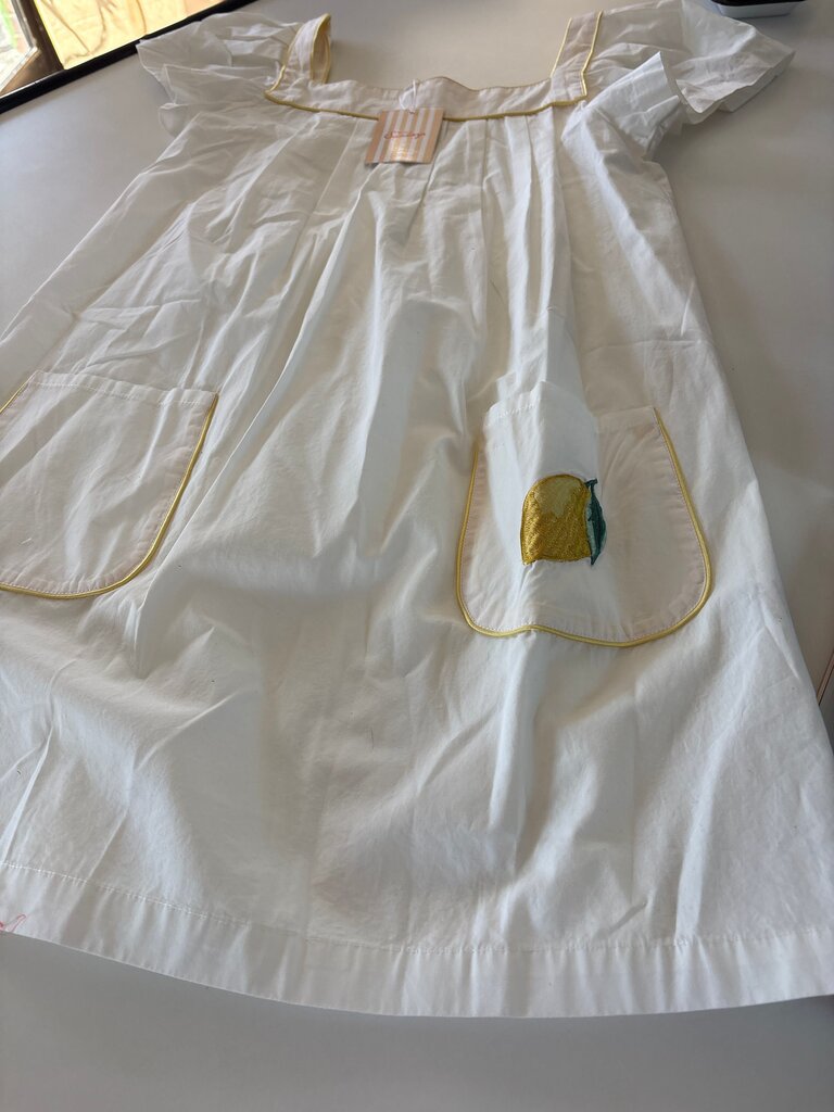 In My Sundays White Dress with Lemon Embroidery