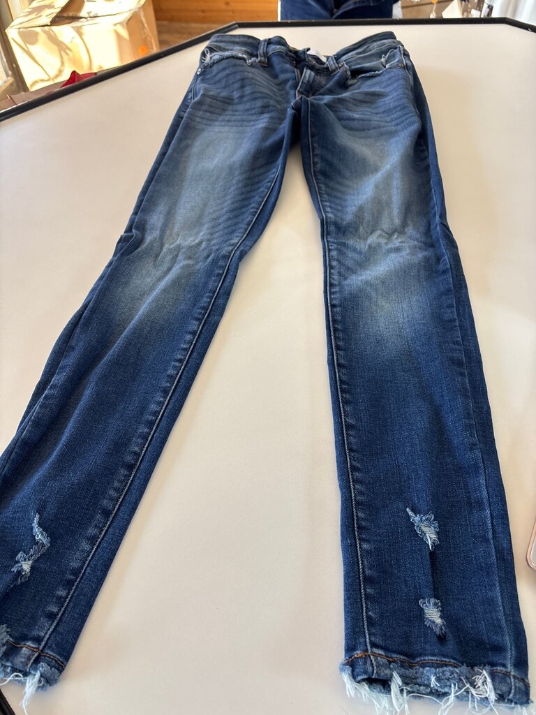 Kancan Women's Blue Distressed Skinny Jeans
