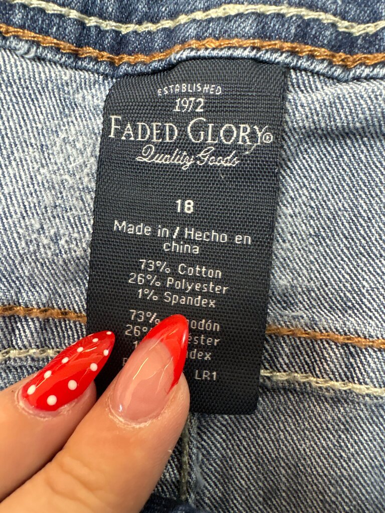 Faded Glory Women's Denim Shorts Size 18