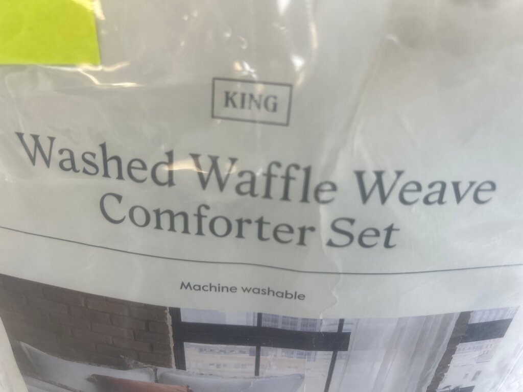 Washed Waffle Weave Comforter Set