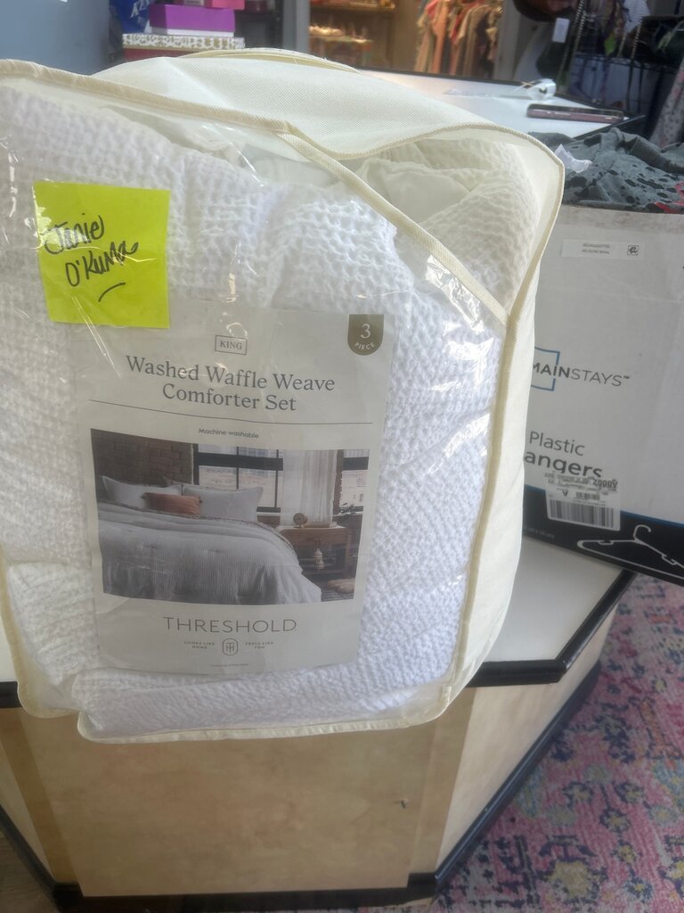 Washed Waffle Weave Comforter Set