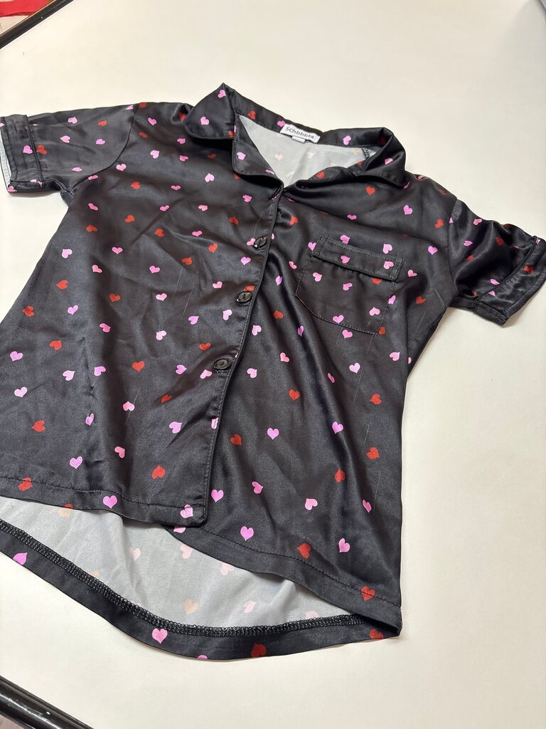 Heart Print Short Sleeve Shirt