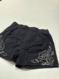 Black Embroidered Shorts for Girls