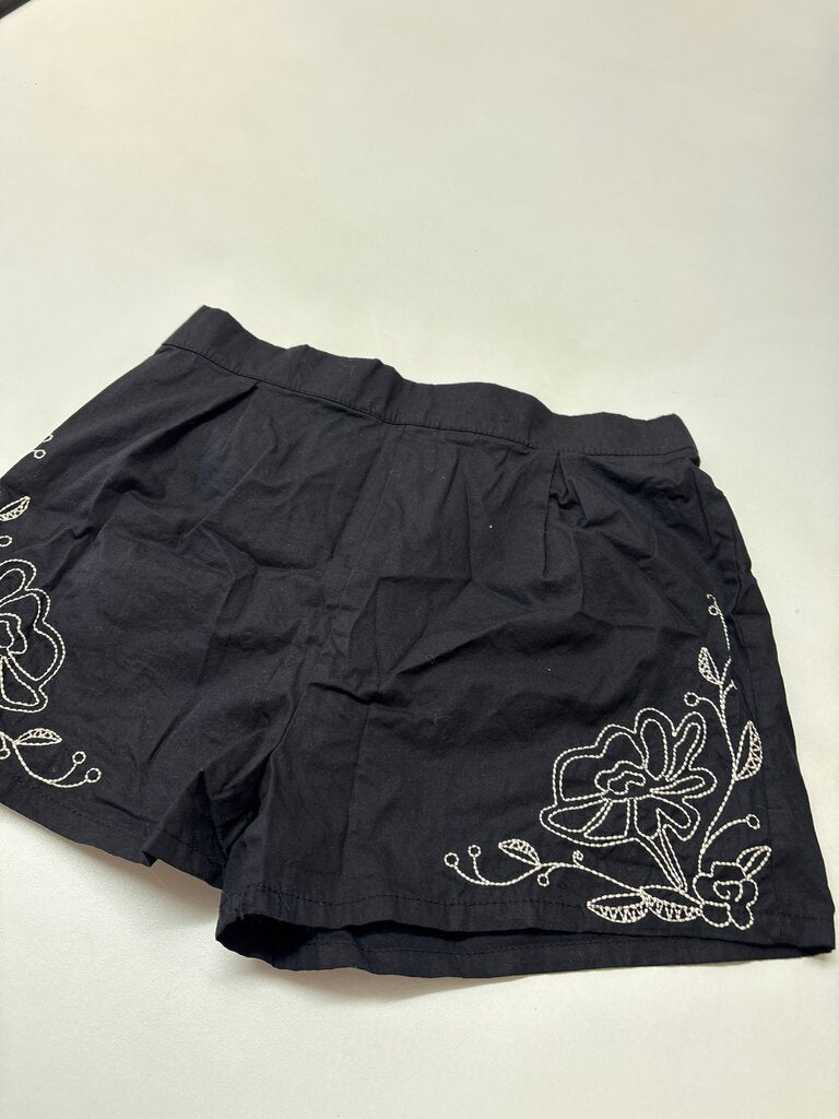 Black Embroidered Shorts for Girls