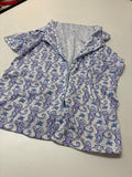 Purple Monkey Print Short Sleeve Pajama Top
