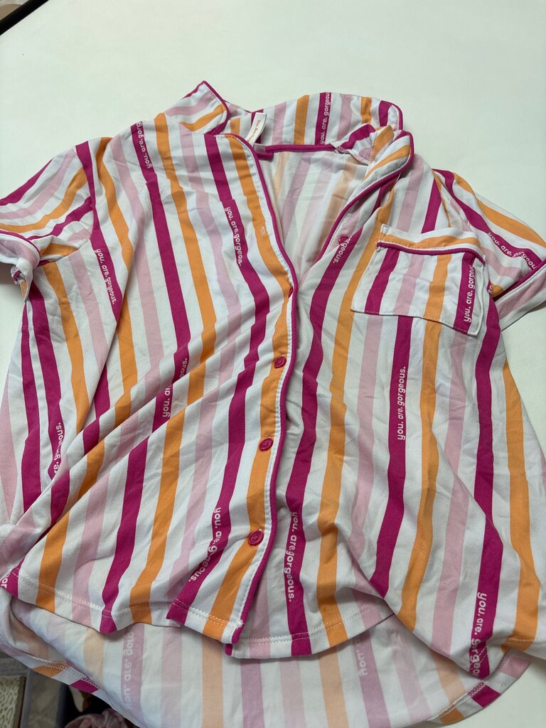 Joyspun Women's Striped Short Sleeve Shirt