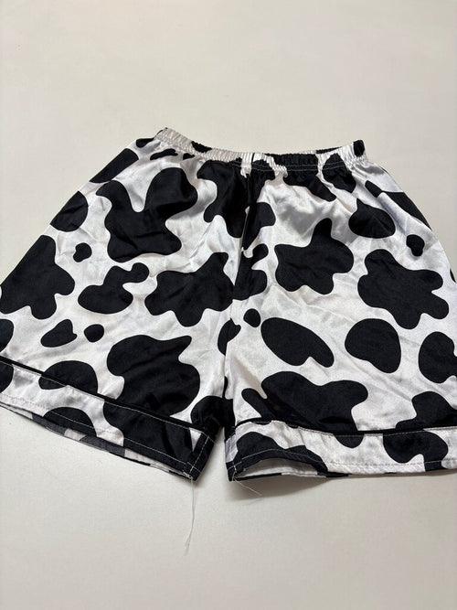 Black and White Cow Print Shorts