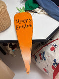Happy Easter Wooden Carrot Decoration