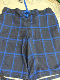 OP Boys' Swim Trunks with Blue Plaid Design