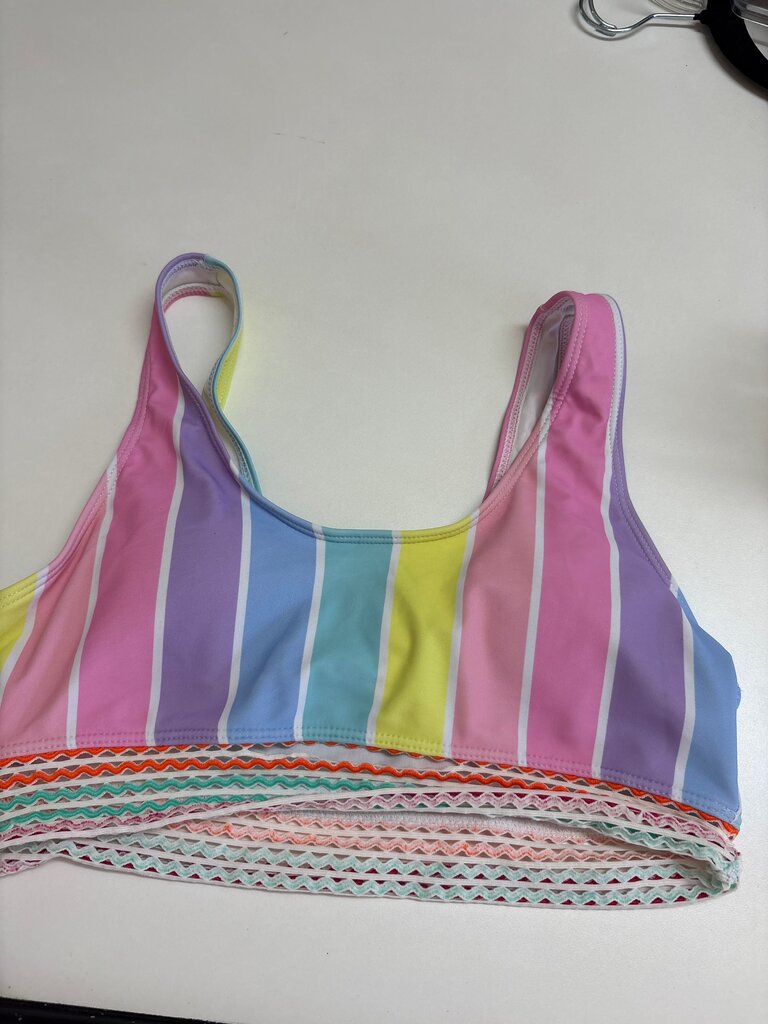 Multicolored Striped Swim Top