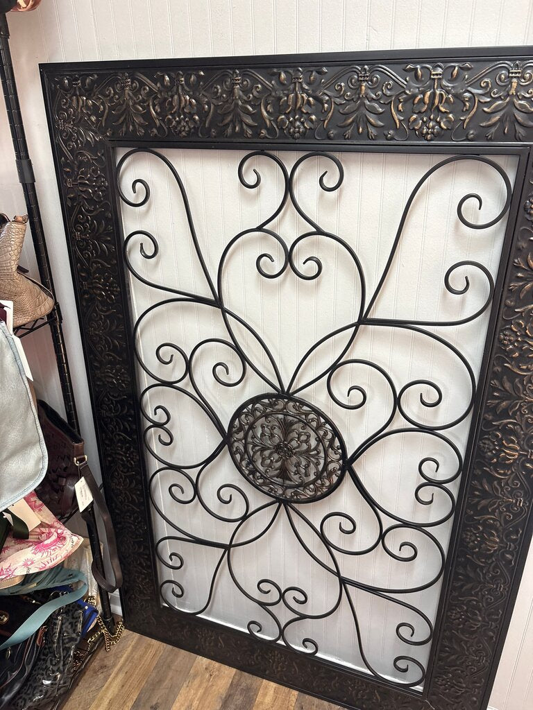 Ornate Black Metal Wall Decor