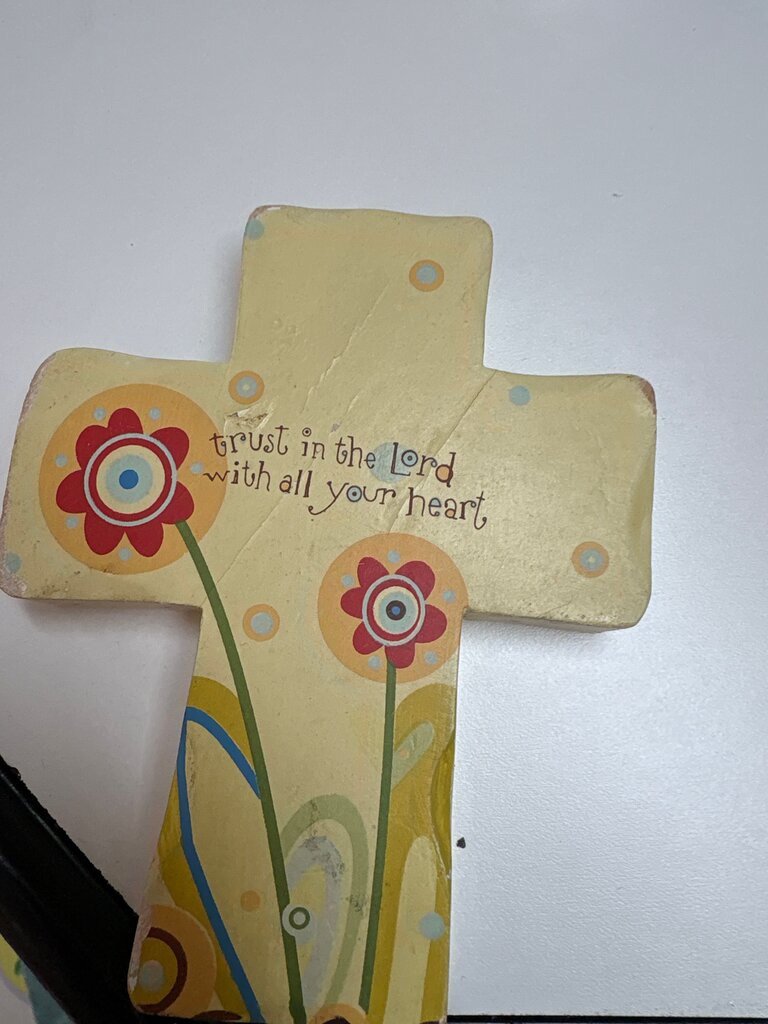 Decorative Wooden Cross with Inspirational Quote