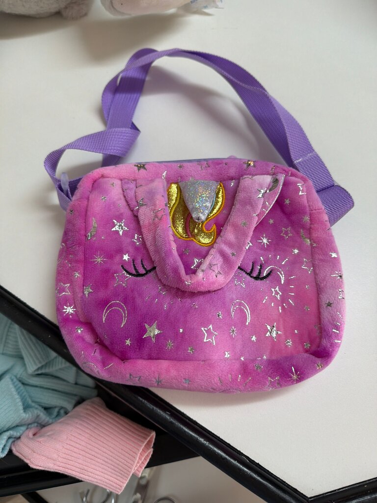 Pink Plush Unicorn Purse