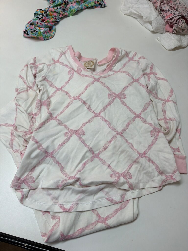Girls' Pink Bow Patterned Top