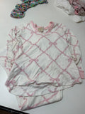 Girls' Pink Bow Patterned Top