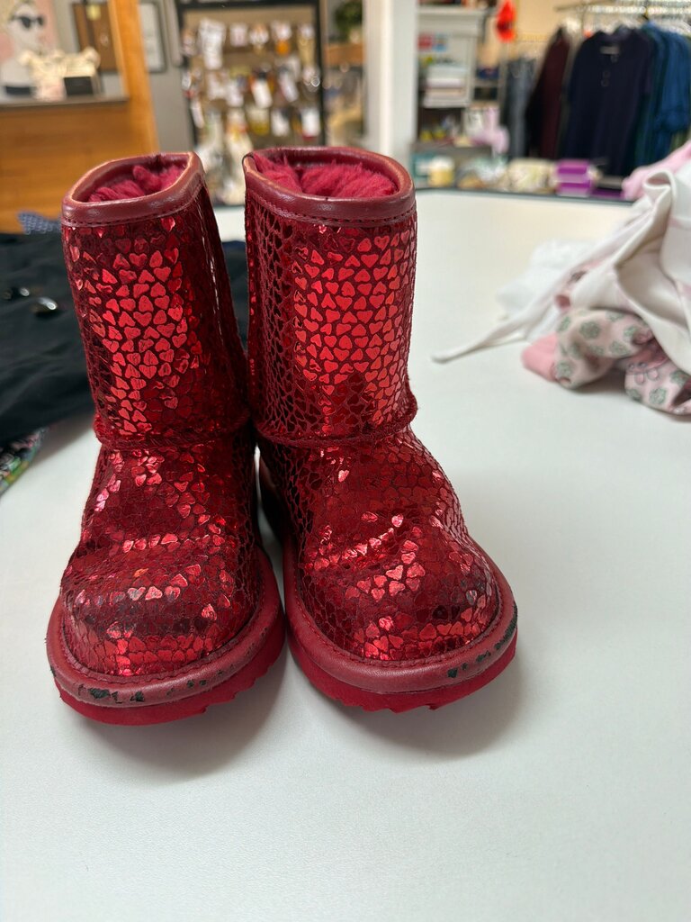 Red Glitter Boots for Kids