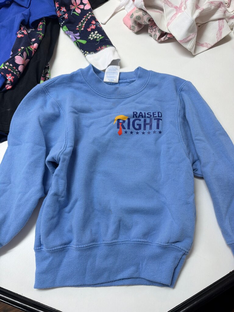 Blue Youth Sweatshirt with Raised Right Design
